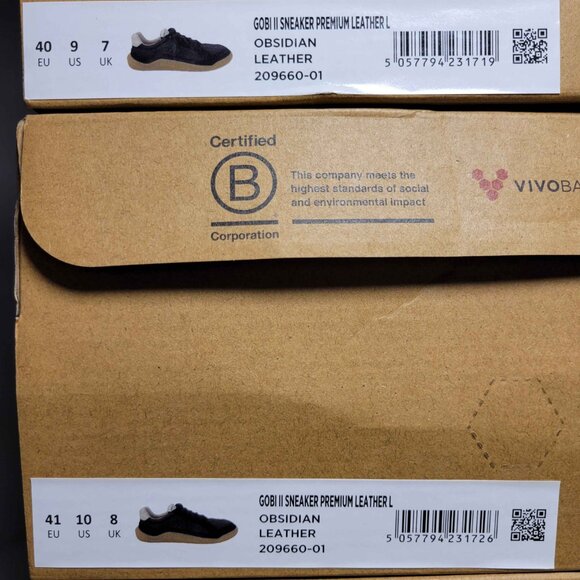 Vivobarefoot Womens Gobi II Premium Leather Sneaker in Obsidian - Picture 6 of 13
